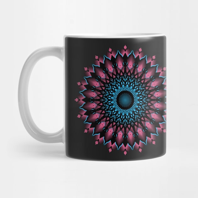 Flashy Fury Pink and Blue Mandala by Adele